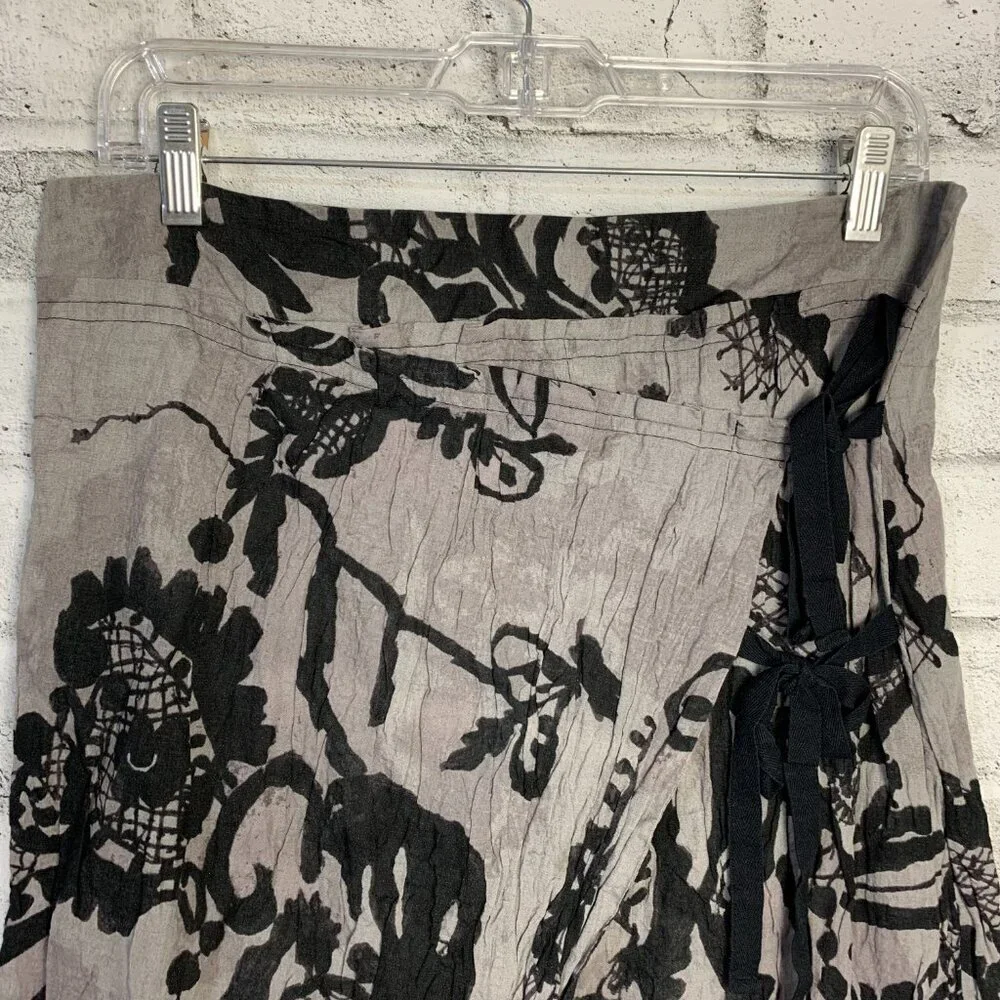 Summum Floral Faux Wrap Lagenlook Skirt - Picture 2 of 12